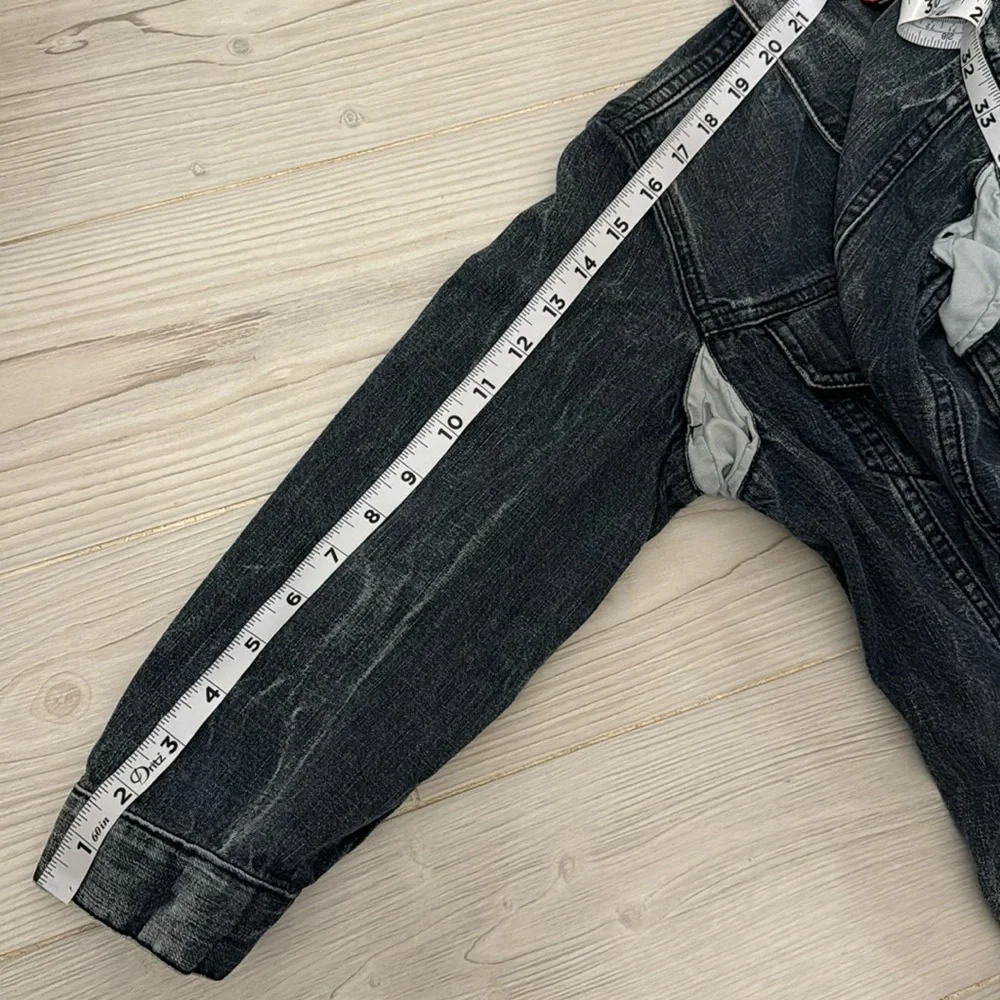 Diesel Vintage Boys Blue Denim Stone Washed Distressed Trucker Jacket Italy M